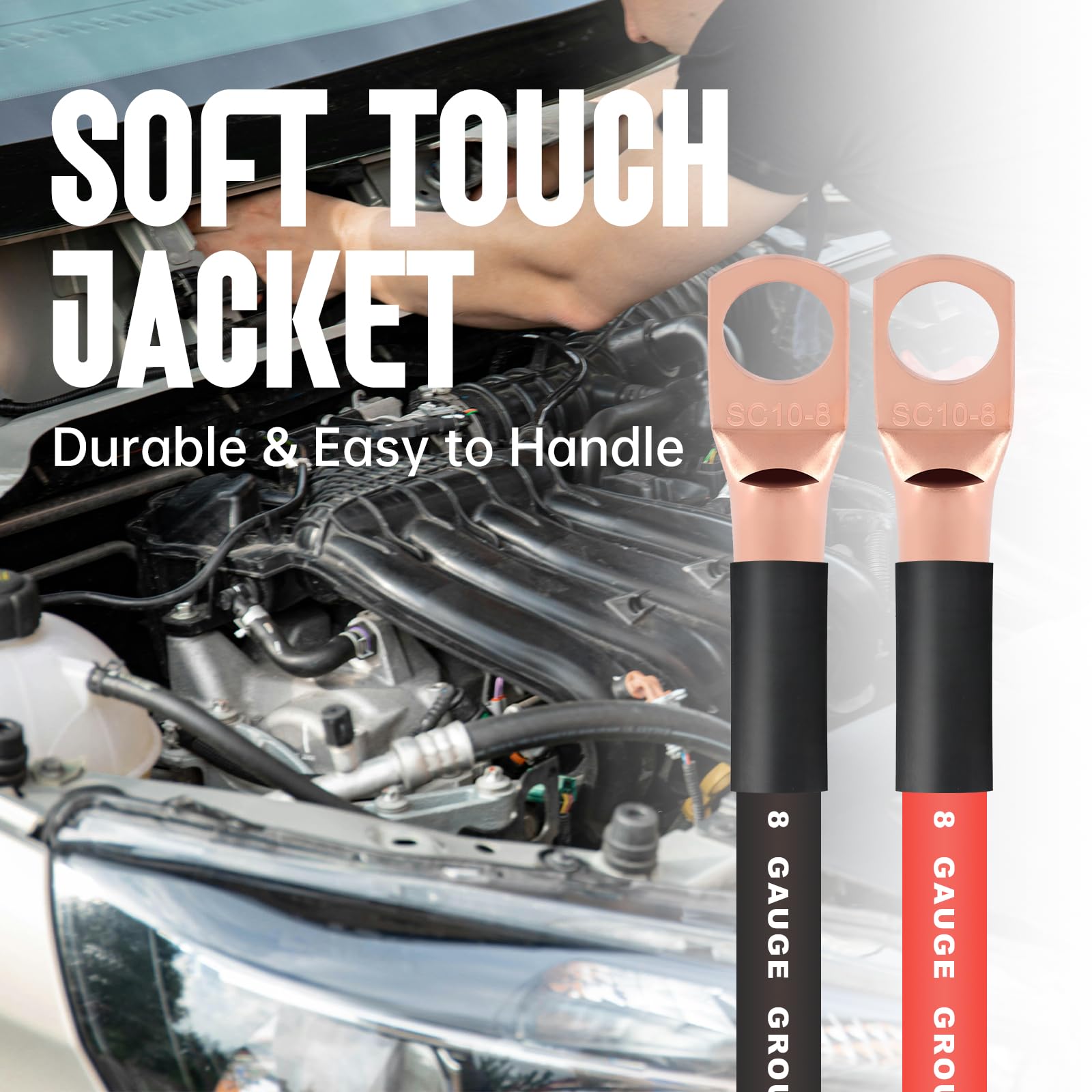 Amazon.co.jp: Postta 電源アースケーブル シリコンワイヤー 8